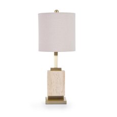 Kaia Table Lamp Cream Marble Base With Beige Shade Kaia Table Lamp Cream Marble Base With Beige Shade