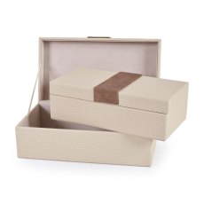Andrea Decorative Box Cream (Set Of 2) Andrea Decorative Box Cream (Set Of 2)