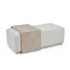 Marley Ottoman Fabric Ivory With Light Wood Table Marley Ottoman Fabric Ivory With Light Wood Table