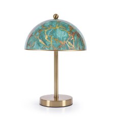 Neesha Table Lamp Gold Stem Base With Green & Gold Shade Neesha Table Lamp Gold Stem Base With Green & Gold Shade