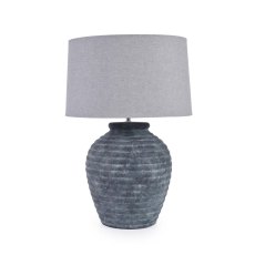 Franz Table Lamp Blue/Grey Stone Base With Grey Shade Franz Table Lamp Blue/Grey Stone Base With Grey Shade