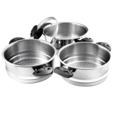 Supreme Stainless Steel 3 Tier Steamer 20cm Supreme Stainless Steel 3 Tier Steamer 20cm