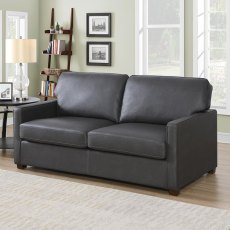 Lindau 2 Seater Sofa Bed Faux Leather Grey Lindau 2 Seater Sofa Bed Faux Leather Grey