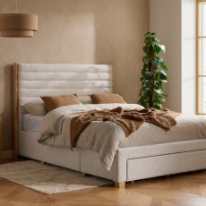 Arabella Bedstead Fabric with Storage Grey (Multiple Sizes)