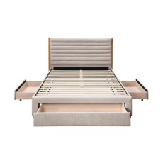 Arabella Bedstead Fabric with Storage Cream (Multiple Sizes)