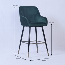 Clifden High Bar Stool Fabric (Multiple Colours)
