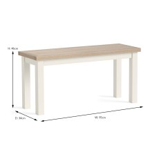 York 2 Person Dining Bench Coconut White