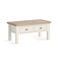York 1 Drawer Coffee Table Coconut White (Multiple Options)