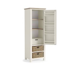 York 1 Door + 2 Drawer Larder Unit Coconut White