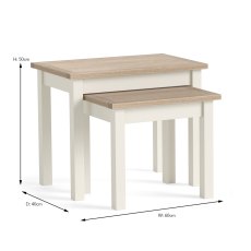 York Nest Of Tables Coconut White (2)
