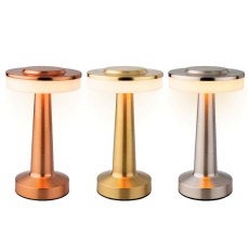 LED Table Light Warm White Gold, Silver or Copper 19.5cm (Choice of 3)