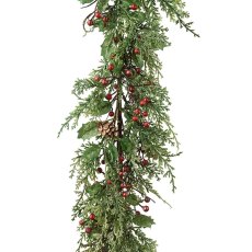 Berry Glitter Garland With Pinecones 6ft/180cm Berry Glitter Garland With Pinecones 6ft/180cm