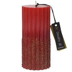 Wax Pillar Candle With Glitter 15cm (Multiple Colours)