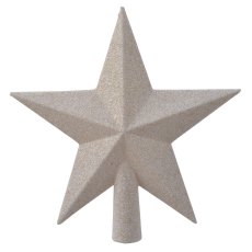 Shatterproof Christmas Tree Star With Glitter Wool White 19cm