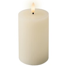 LED Ridged Pillar Candle Cream 13.5cm LED Ridged Pillar Candle Cream 13.5cm