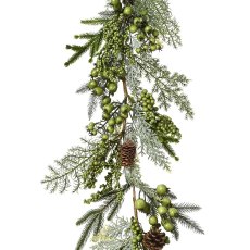Pinecones & Green Berries Garland 6ft/180cm