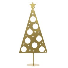 3.3ft/100cm Deco Iron Tree With Cut Out Star & Hooks Gold