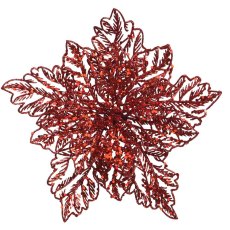 Poinsettia On Clip 10cm (Multiple Colours)