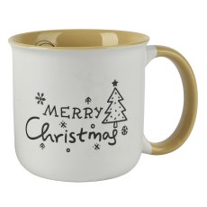 Stoneware Mug With 'Merry Christmas' Design White 9cm Stoneware Mug With 'Merry Christmas' Design White 9cm