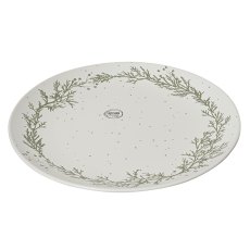 Stoneware Dinner Plate With Wreath Print 27.5cm Stoneware Dinner Plate With Wreath Print 27.5cm