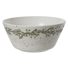 Stoneware Bowl With Wreath Print 15cm