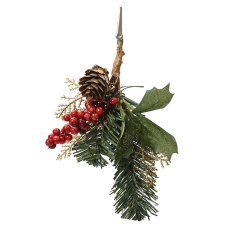Red Berry & Pinecone On Clip 22cm Red Berry & Pinecone On Clip 22cm