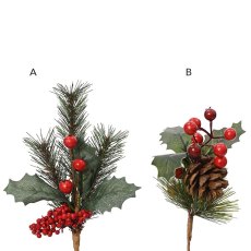 Holly & Berry Pick 22cm (Choice of 2) Holly & Berry Pick 22cm (Choice of 2)