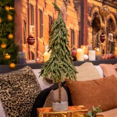 1.5ft/45cm Gnome Mini Christmas Tree With Glitter & Grey Base