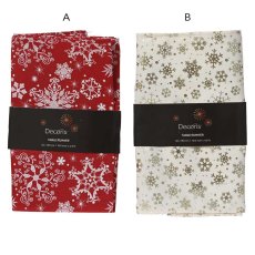 Table Runner With Snowflakes Red or White 32cm x 150cm (Choice of 2) Table Runner With Snowflakes Red or White 32cm x 150cm (Choice of 2)