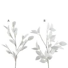 Decorative Leaves Spray Wool White 85cm (Choice of 2) Decorative Leaves Spray Wool White 85cm (Choice of 2)