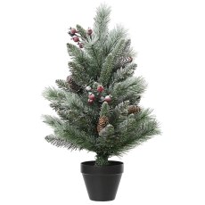 2ft/60cm Windham Mini Christmas Tree Frosted With Pinecones 2ft/60cm Windham Mini Christmas Tree Frosted With Pinecones