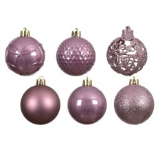 Shatterproof Baubles In Tube 6cm (Set of 37) Mutliple Colours