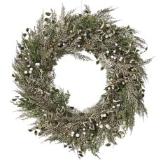 Champagne Wreath With Glitter Leaves & Berries Indoor 60cm