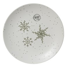 Stoneware Breakfast/Side Plate With Snowflake Print 19.4cm Stoneware Breakfast/Side Plate With Snowflake Print 19.4cm
