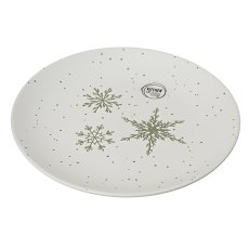 Stoneware Side Plate With Snowflake Print 19.4cm