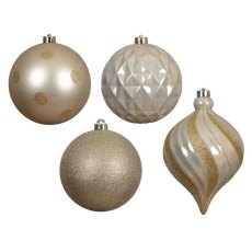 Shatterproof Baubles Pearl In Tube 15cm (Set of 6)