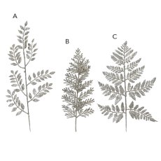 Artificial Spray Leaves With Glitter Pearl In Box 32cm (Choice of 3)