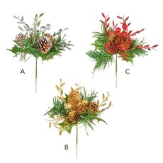 Pinecone Pick With Glitter 18cm (Choice of 3) Pinecone Pick With Glitter 18cm (Choice of 3)