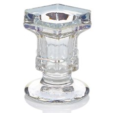 Hexagonal Clear Glass Taper Candle Holder