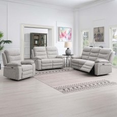 Blasket 2 Seater Electric Reclining Sofa Fabric Light Grey