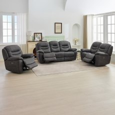 Sardinia Electric Reclining Armchair Faux Suede Brown