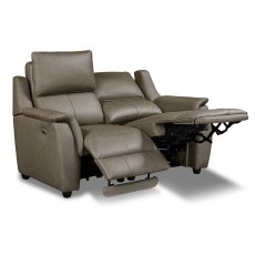 Menorca Electric Reclining 2 Seater Sofa Leather & Leather Match Dark Taupe