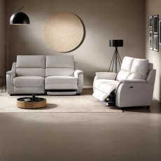 Menorca Electric Reclining 3 Seater Sofa Leather & Leather Match Dark Taupe