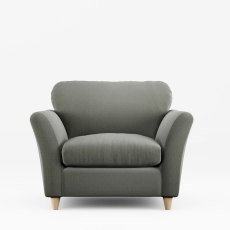 Alpine Armchair Fabric Ansell Moss With Country Oak  Legs