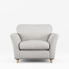 Alpine Armchair Fabric Minco Grey With Country Oak Legs