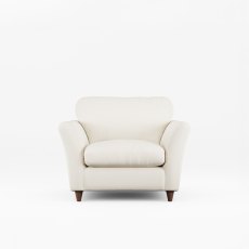 Alpine Armchair Fabric Minco Ivory With Burnished Legs