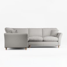 Alpine 4 Seater Corner Sofa Fabric Minco Grey With Country Oak Legs