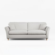 Alpine 4 Seater Sofa Fabric Minco Grey With Country Oak Legs