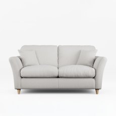 Alpine 2 Seater Sofa Fabric Minco Grey With Country Oak Legs