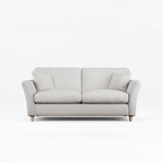 Alpine 3 Seater Sofa Fabric Minco Grey With Country Oak Legs